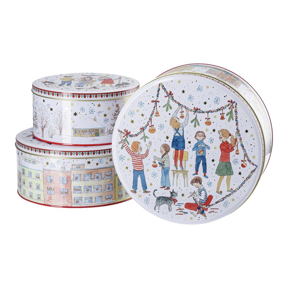 Vánoční sada 3 plechových dóz na cukroví, Vánoční světýlka
