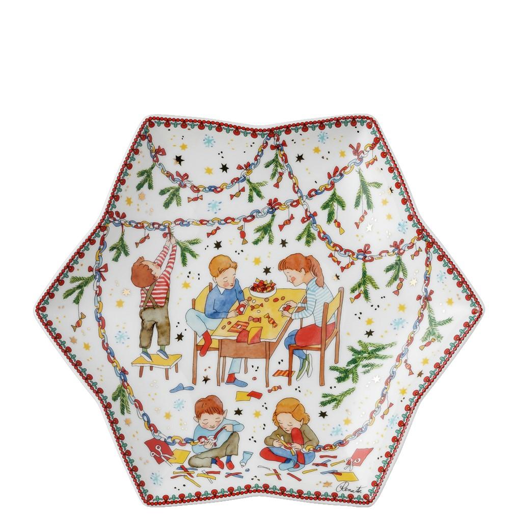 Vánoční talíř ve tvaru hvězdy, Vánoční světýlka, Ø 24 cm