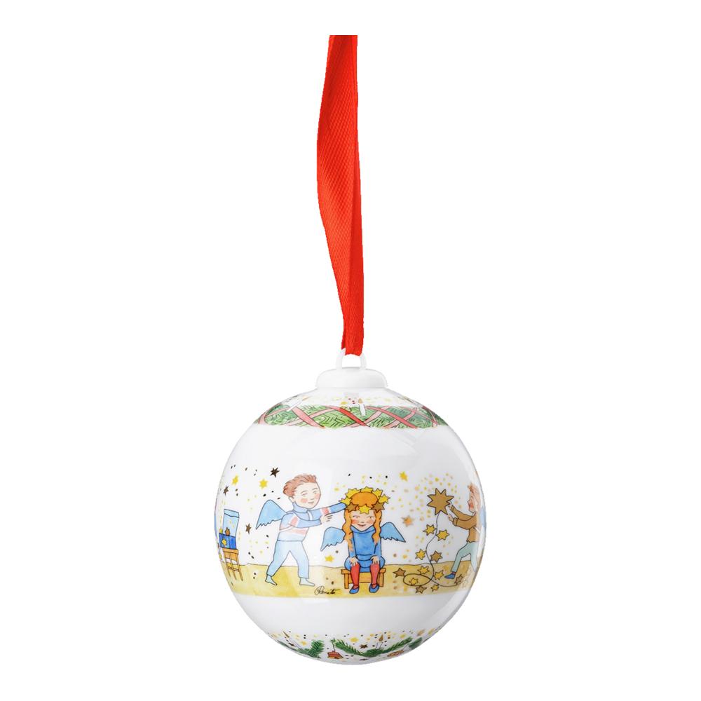 Porcelánová ozdoba na stromeček Koule, Vánoční světýlka, Ø 6 cm