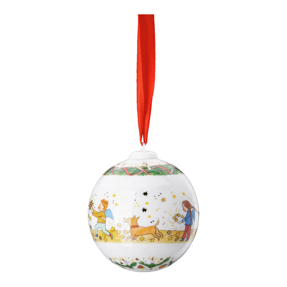 Porcelánová ozdoba na stromeček Koule, Vánoční světýlka, Ø 6 cm