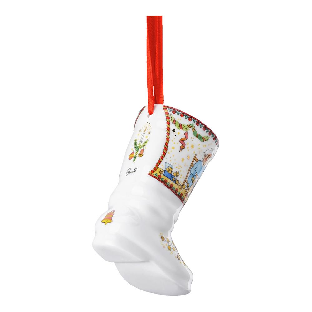 Porcelánová ozdoba na stromeček Bota, Vánoční světýlka, 7,5 cm