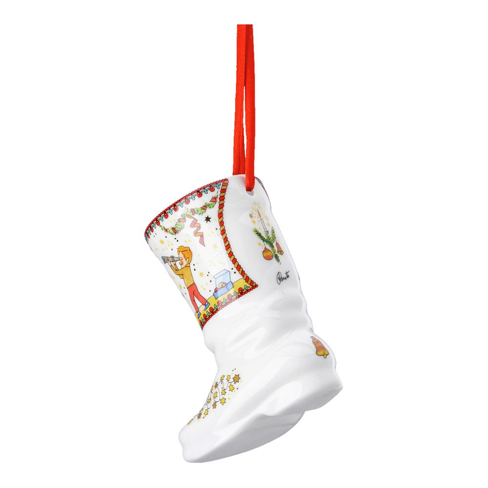 Porcelánová ozdoba na stromeček Bota, Vánoční světýlka, 7,5 cm