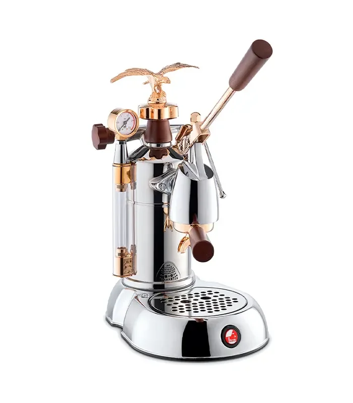 Manuální pákový kávovar Expo 2015, nerezová