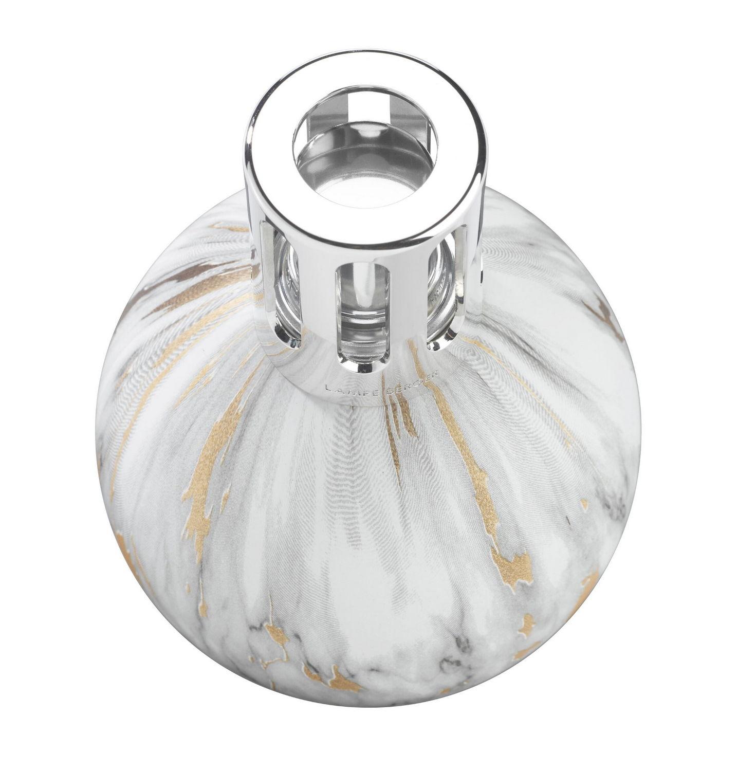 Skleněná katalytická lampa Marbrure, 413 ml, černá