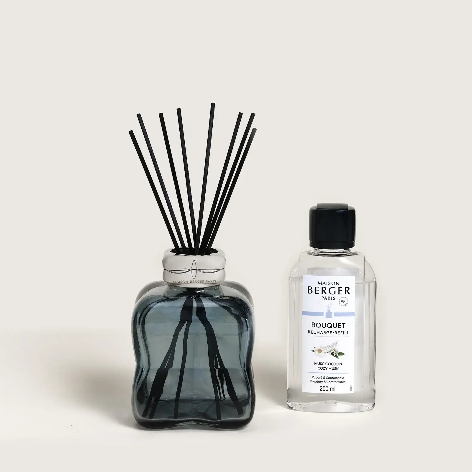 Aroma difuzér Cosy, modrý + náplň Uklidňující pižmo 200 ml