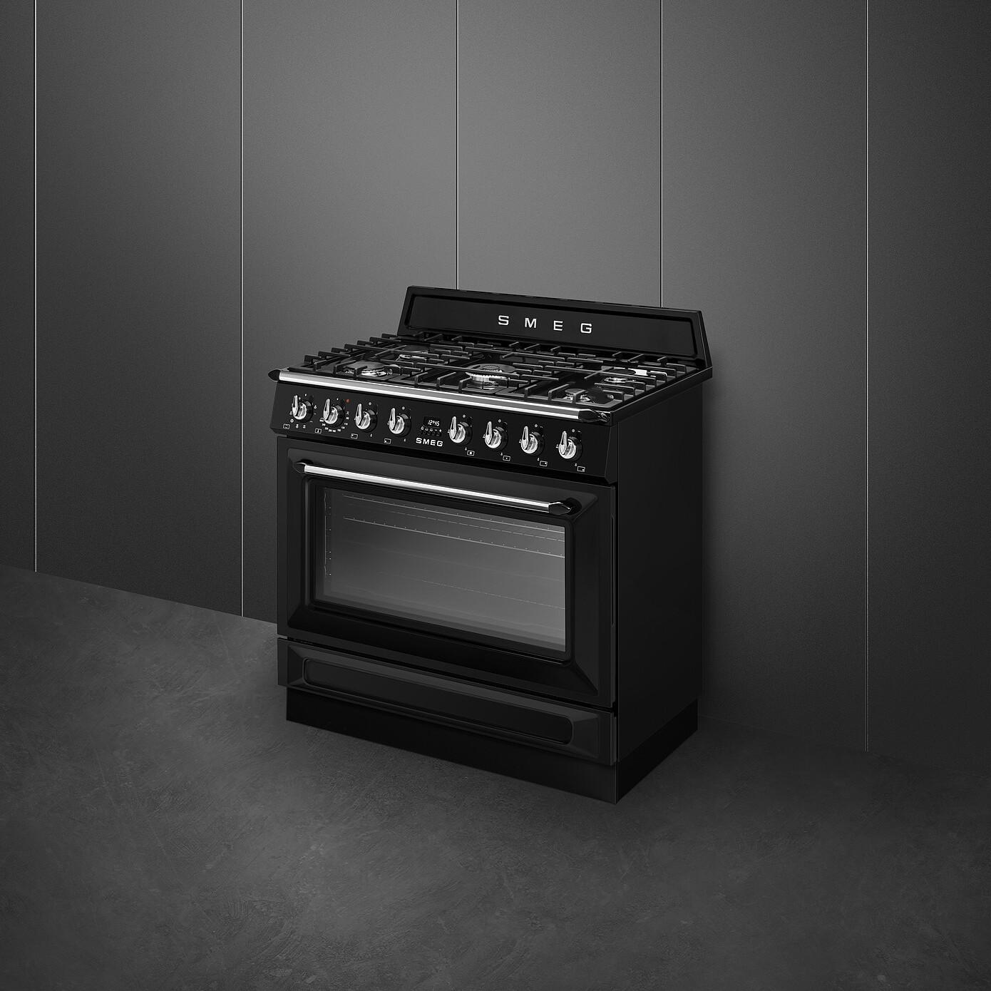 Varné centrum Victoria s plynovou varnou deskou a multifunkční troubou, 90 x 60 cm, TR90GM, černá