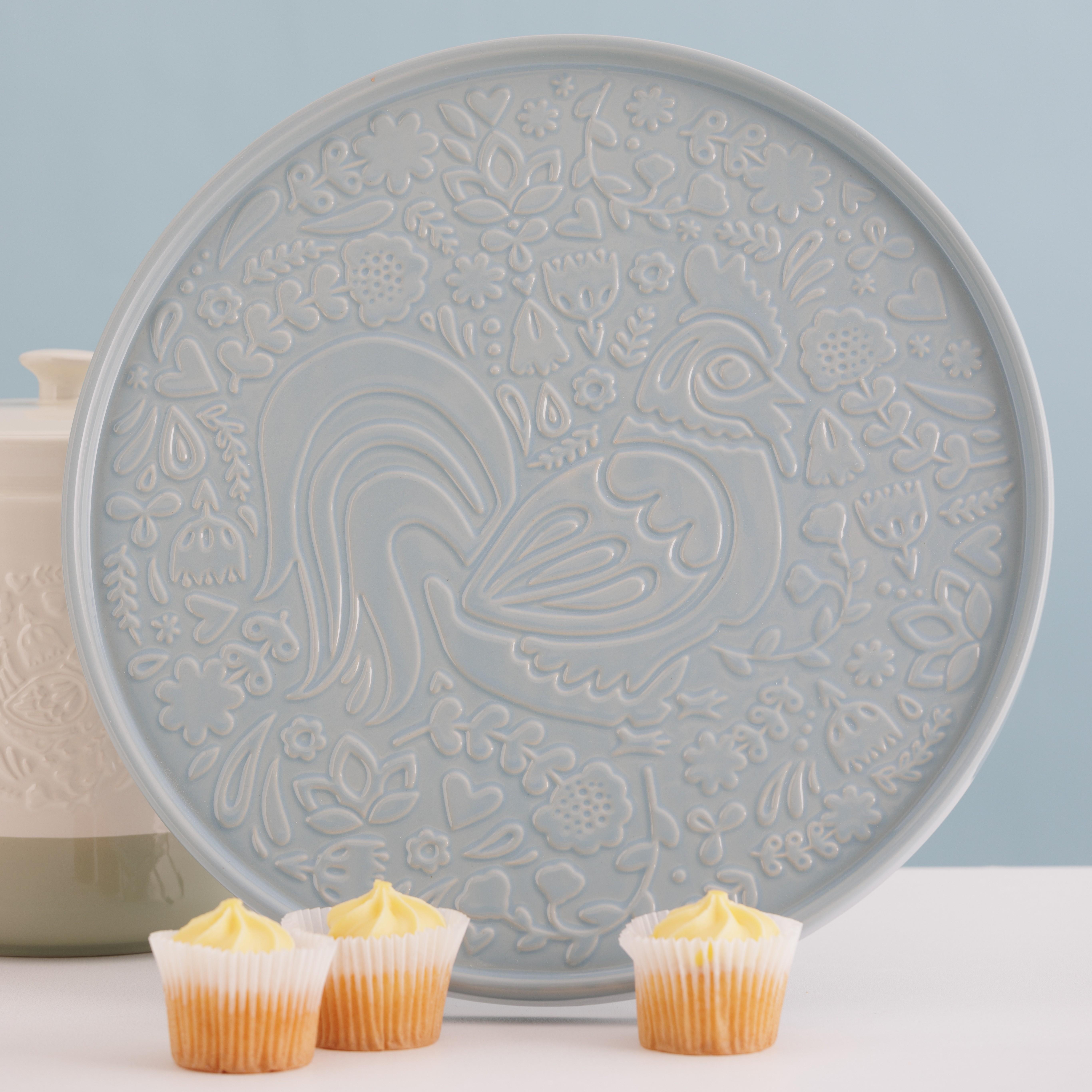 Servírovací talíř Home To Roost, Ø 30 cm, světle modrá