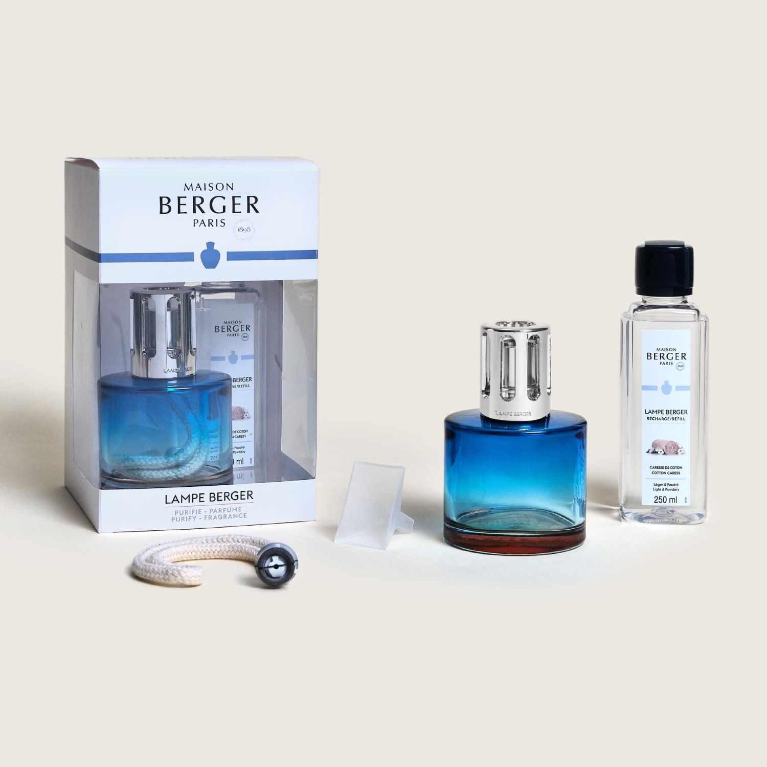 Katalytická lampa Pure, modrá + náplň Bavlněná péče, 250 ml