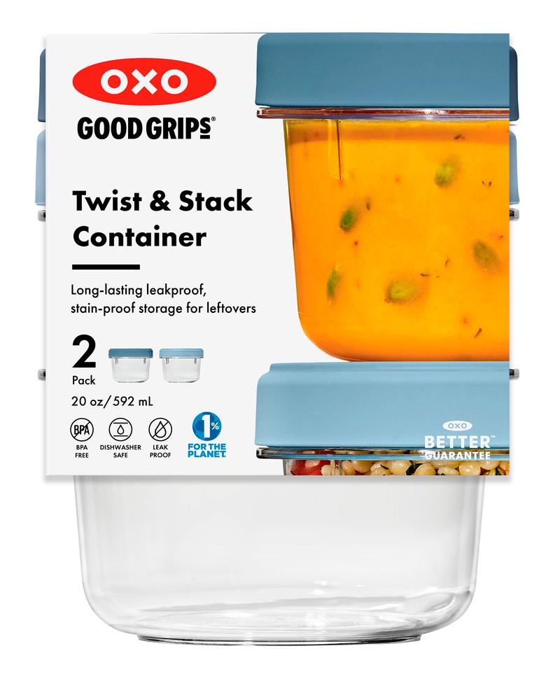 Sada stohovatelných dóz na potraviny Twist&Stack, 592 ml, 2 ks