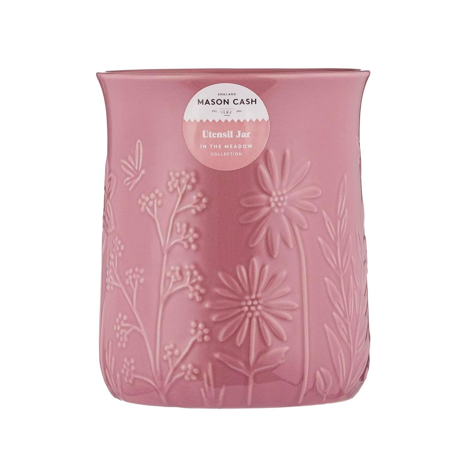 Kameninová nádoba na kuchyňské nástroje, In the Meadow, 12,5 x 15 cm, růžová