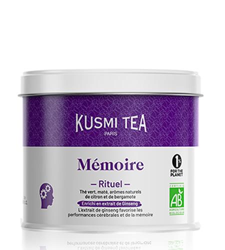 Sypaný zelený čaj s ženšenem pro lepší paměť Memory Ritual Bio, kovová dóza 100 g