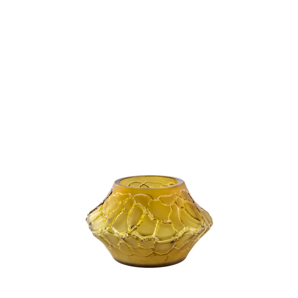 Křišťálová váza Caldera S, kolekce Terramineral, jantarová