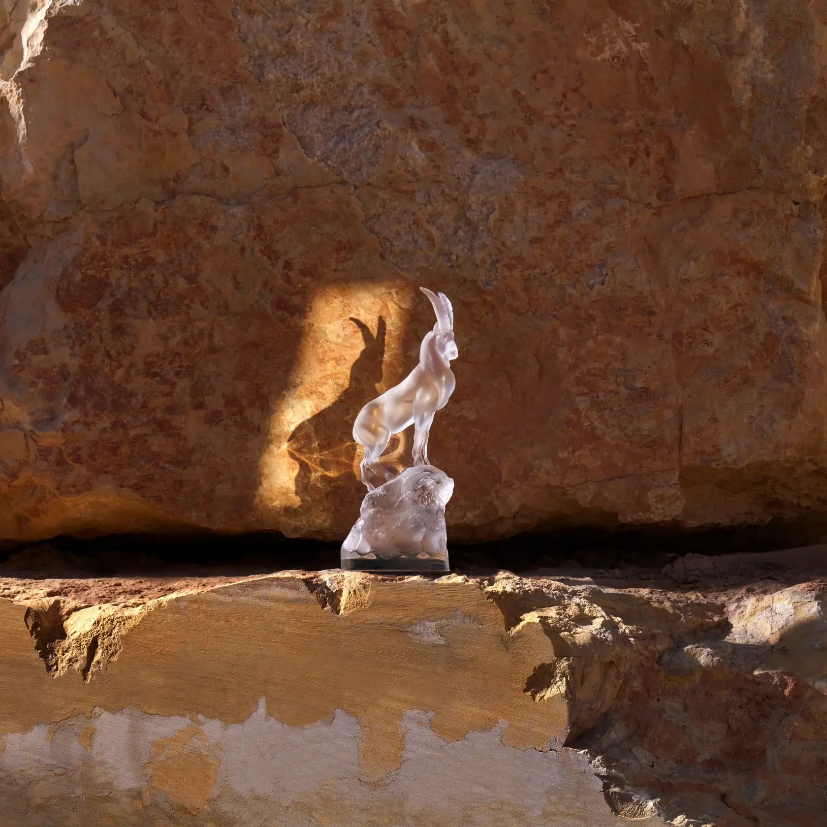 Křišťálová figurka kozorožce, kolekce Terramineral, čirá