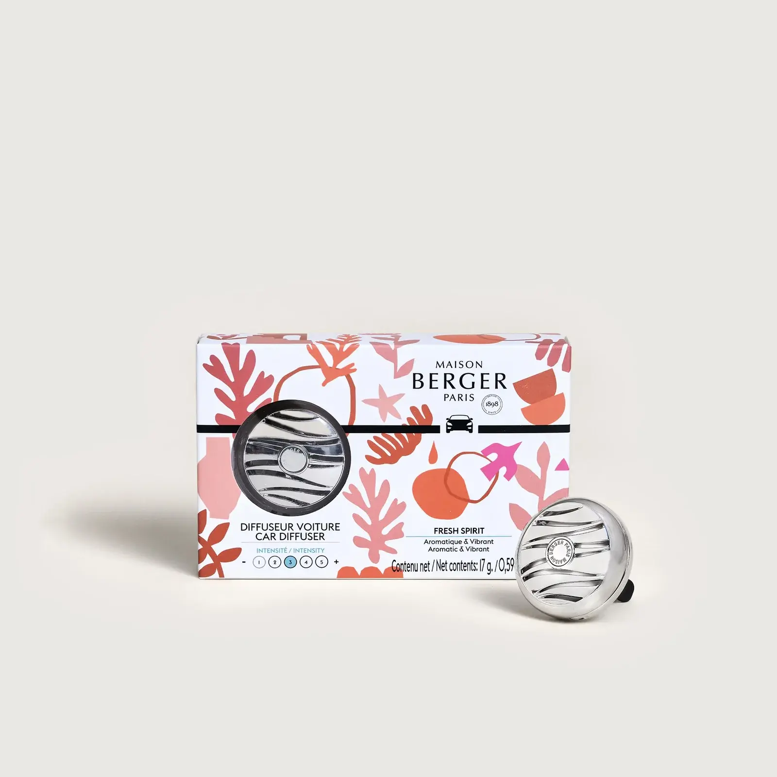 Vůně do auta Estival Svěží atmosféra, stříbrné pouzdro