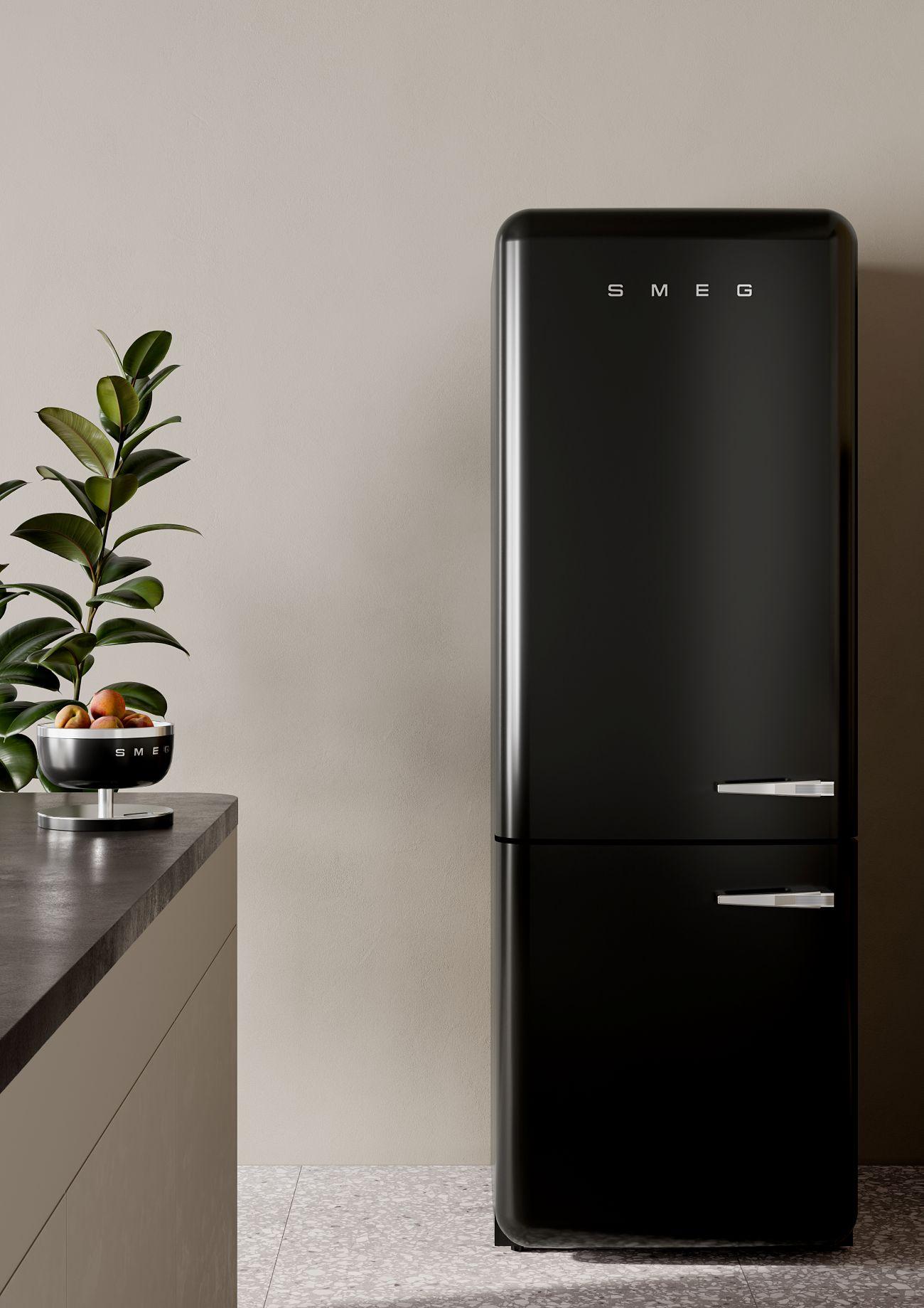 Kombinovaná lednice s mrazákem dole, FAB38L, 344l/137l, levé otvírání, 205x70 cm, krémová 