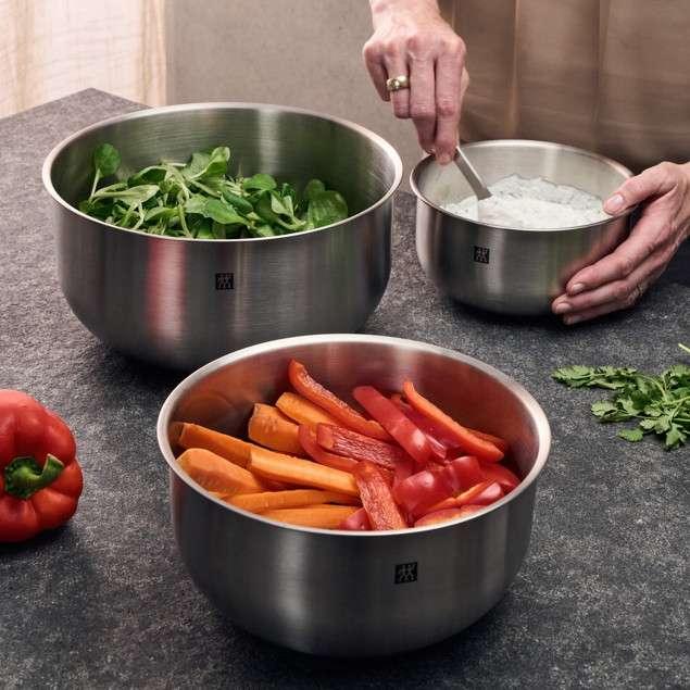 Sada nerezových kuchyňských mís, Ø 17 / 21 / 25 cm, 3 ks