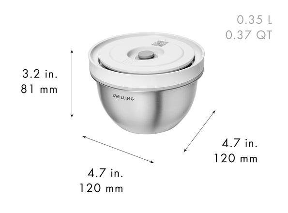 Vakuovací nerezová miska + víčko Fresh & Save, Ø 12 cm / 0,35 l