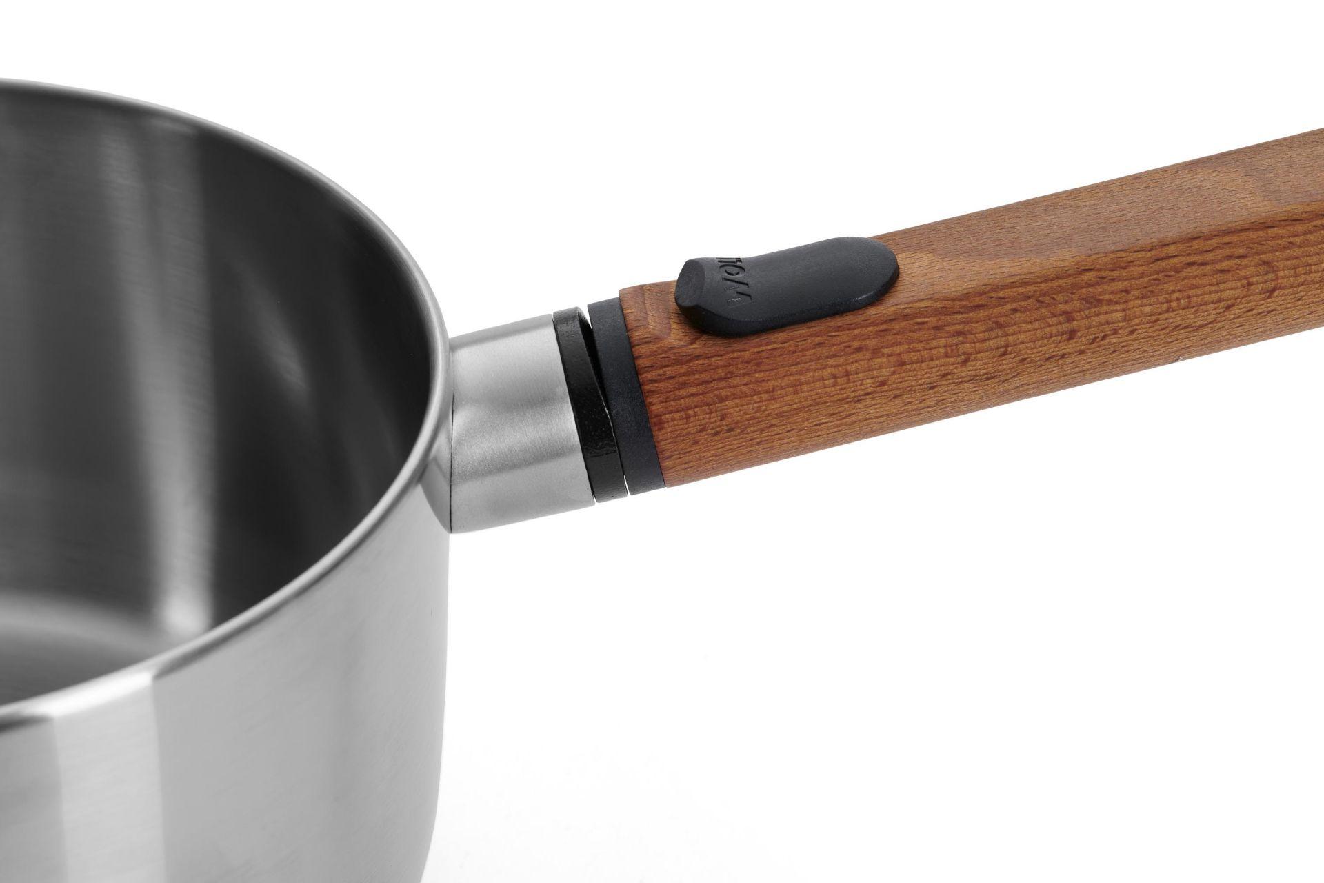 Nerezový rendlík Logic Steel s odnímatelnou rukojetí ze dřeva, Ø 18 cm