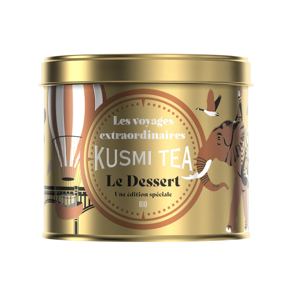 Sypaný Vánoční zelený čaj Le Dessert Bio, kovová dóza 90 g
