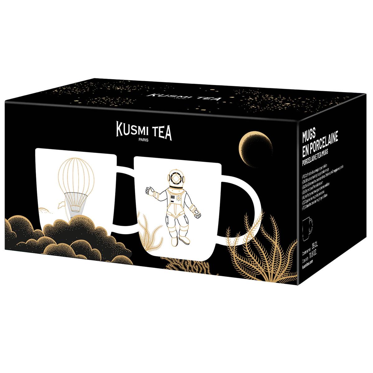 Dárkový vánoční set 2 hrnků 2025, motiv Ze Země na Měsíc