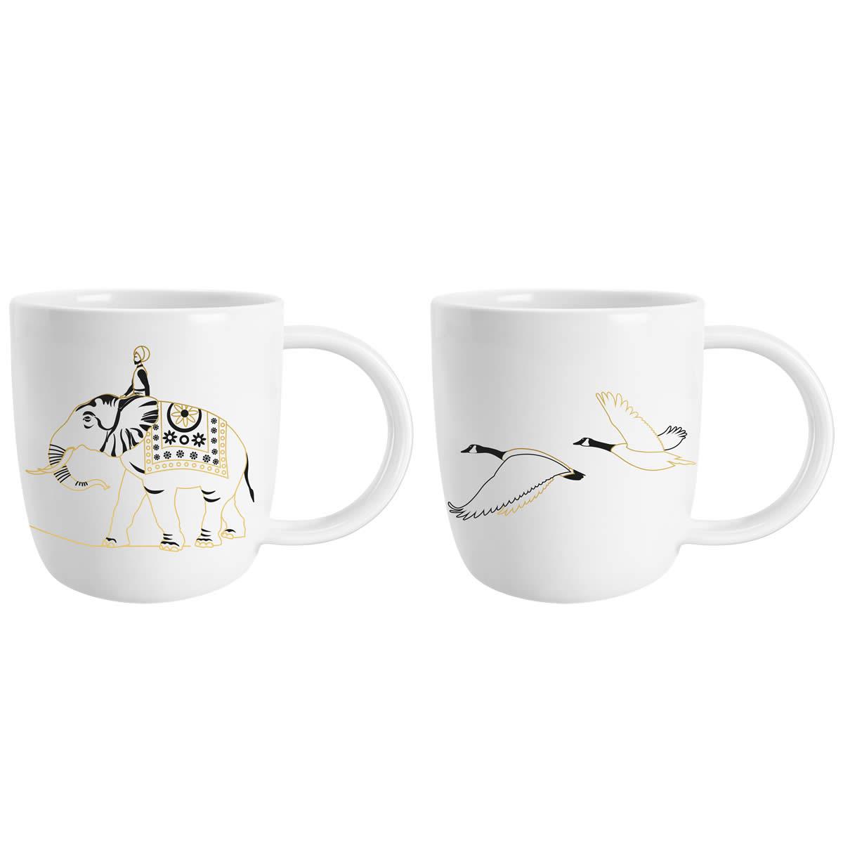 Dárkový vánoční set 2 hrnků 2025, motiv Cesta kolem světa za 80 dní