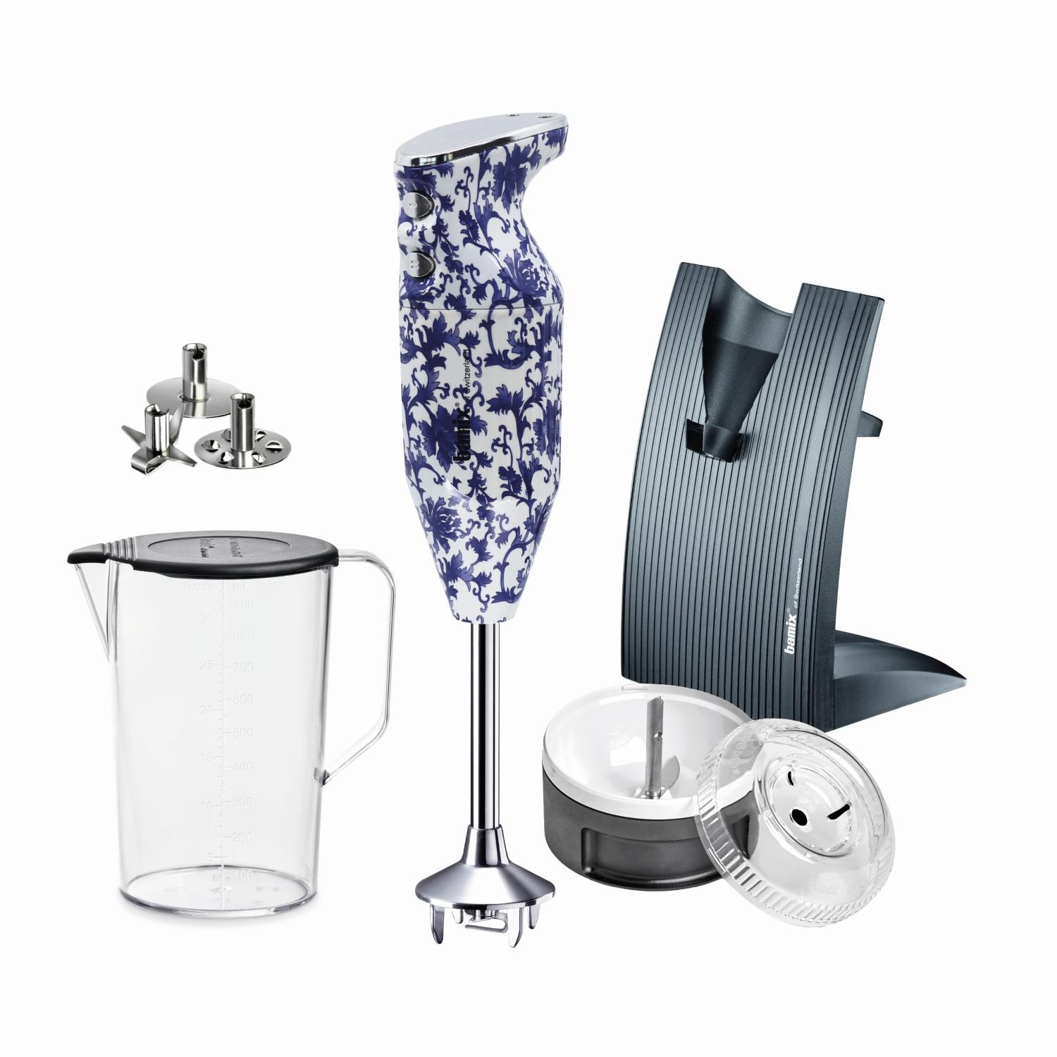 Tyčový mixér Swissline 200 W, typ C, Design Edition, Porcelain blue-white