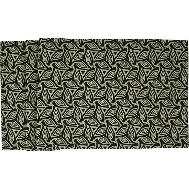 Žakárový běhoun na stůl Lanika, 40 x 100 cm, black/beige