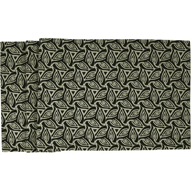 Žakárový běhoun na stůl Lanika, 40 x 100 cm, black/beige