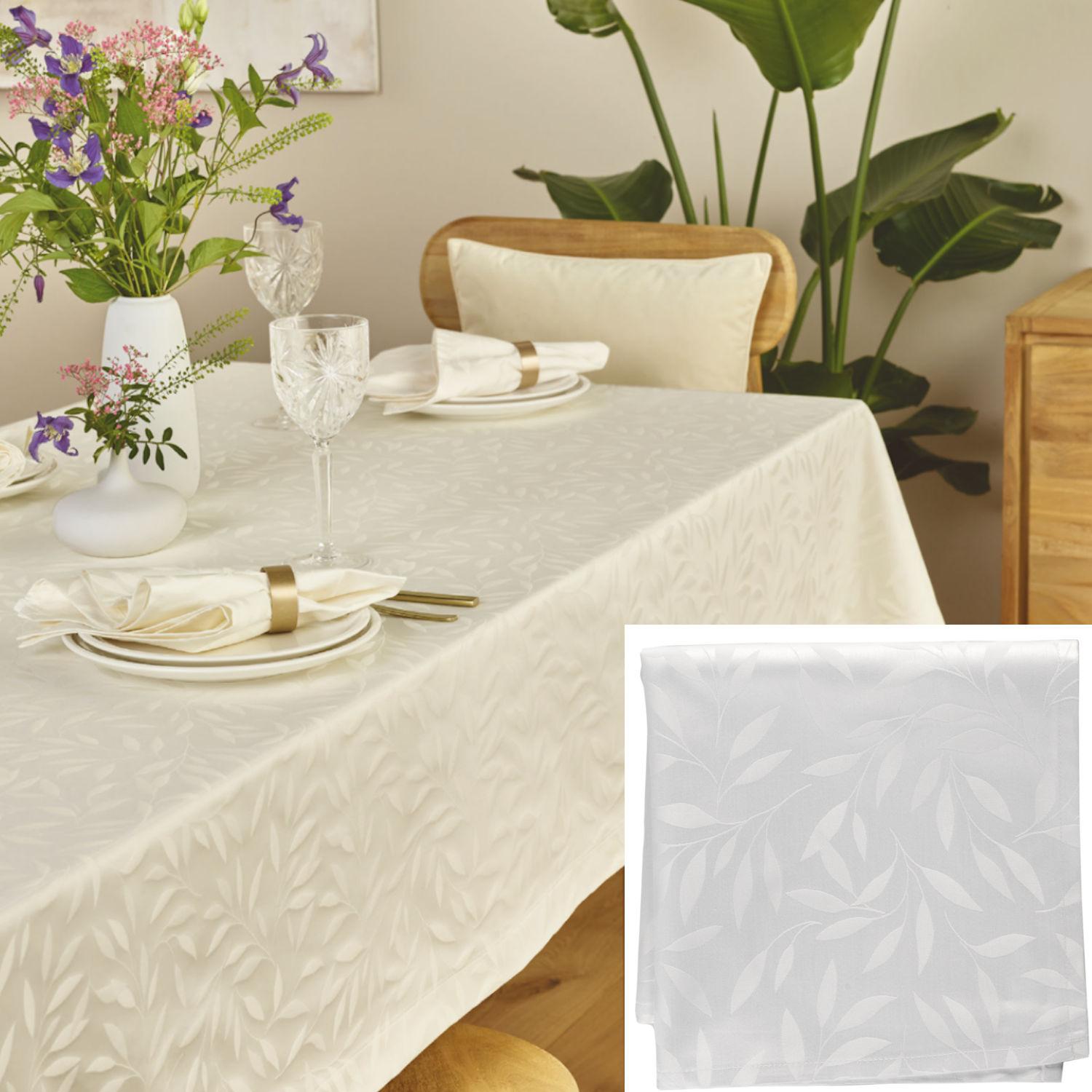 Damaškový ubrus Como, 135 x 170 cm, white