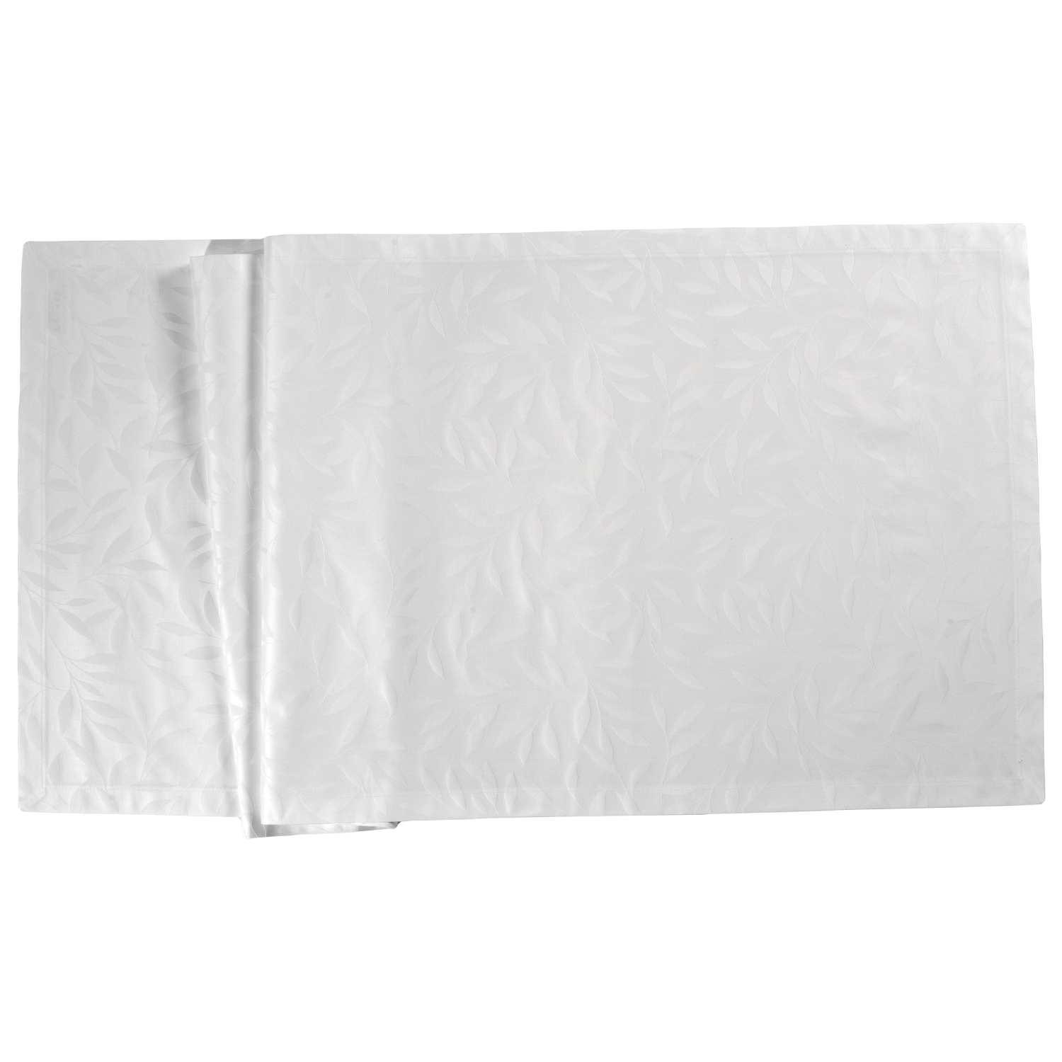 Damaškový běhoun na stůl Como, 40 x 100 cm, white