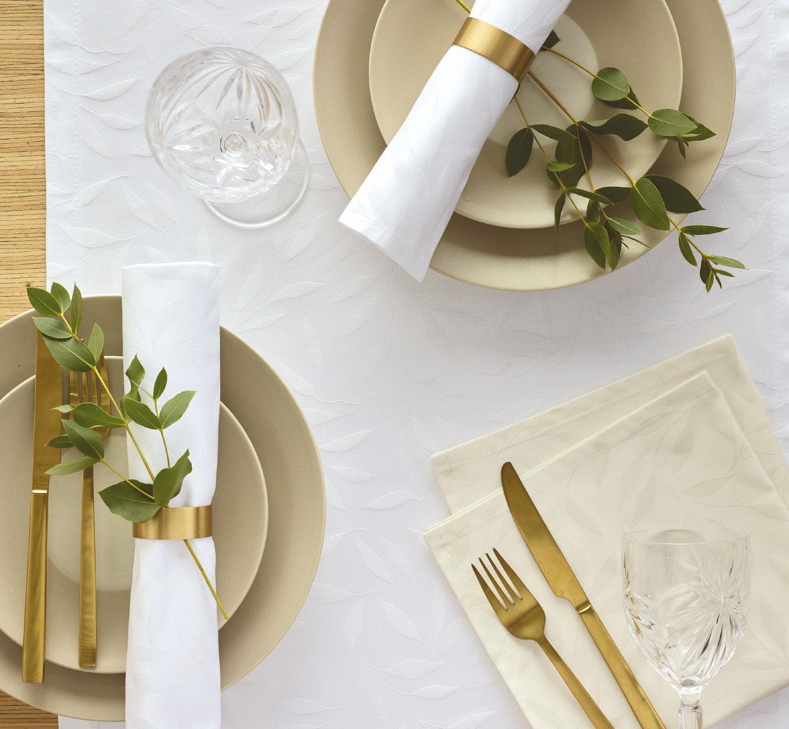 Damaškový běhoun na stůl Como, 50 x 140 cm, white