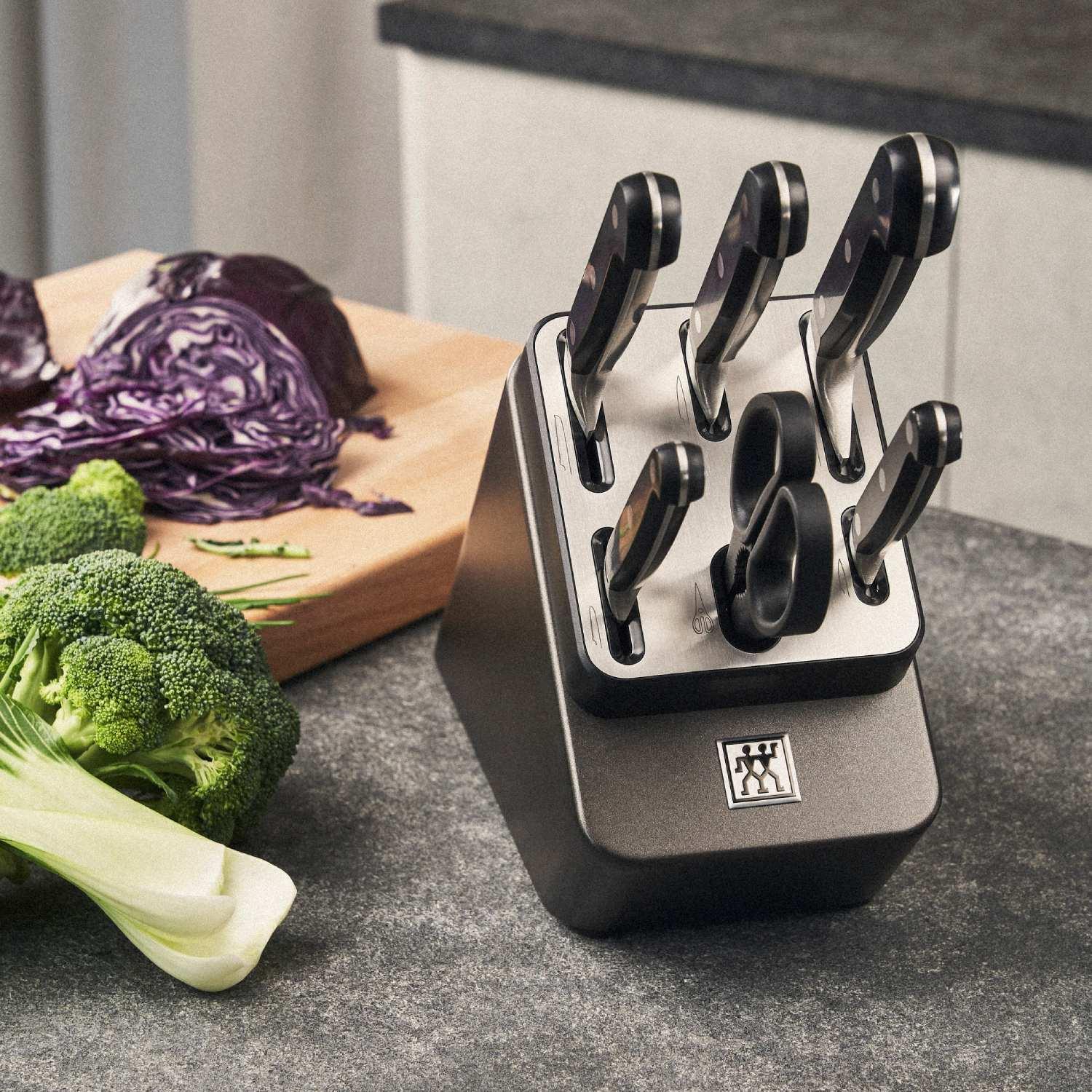 Samoostřící blok s noži a nůžkami Professional “S“, 7 ks, antracitová