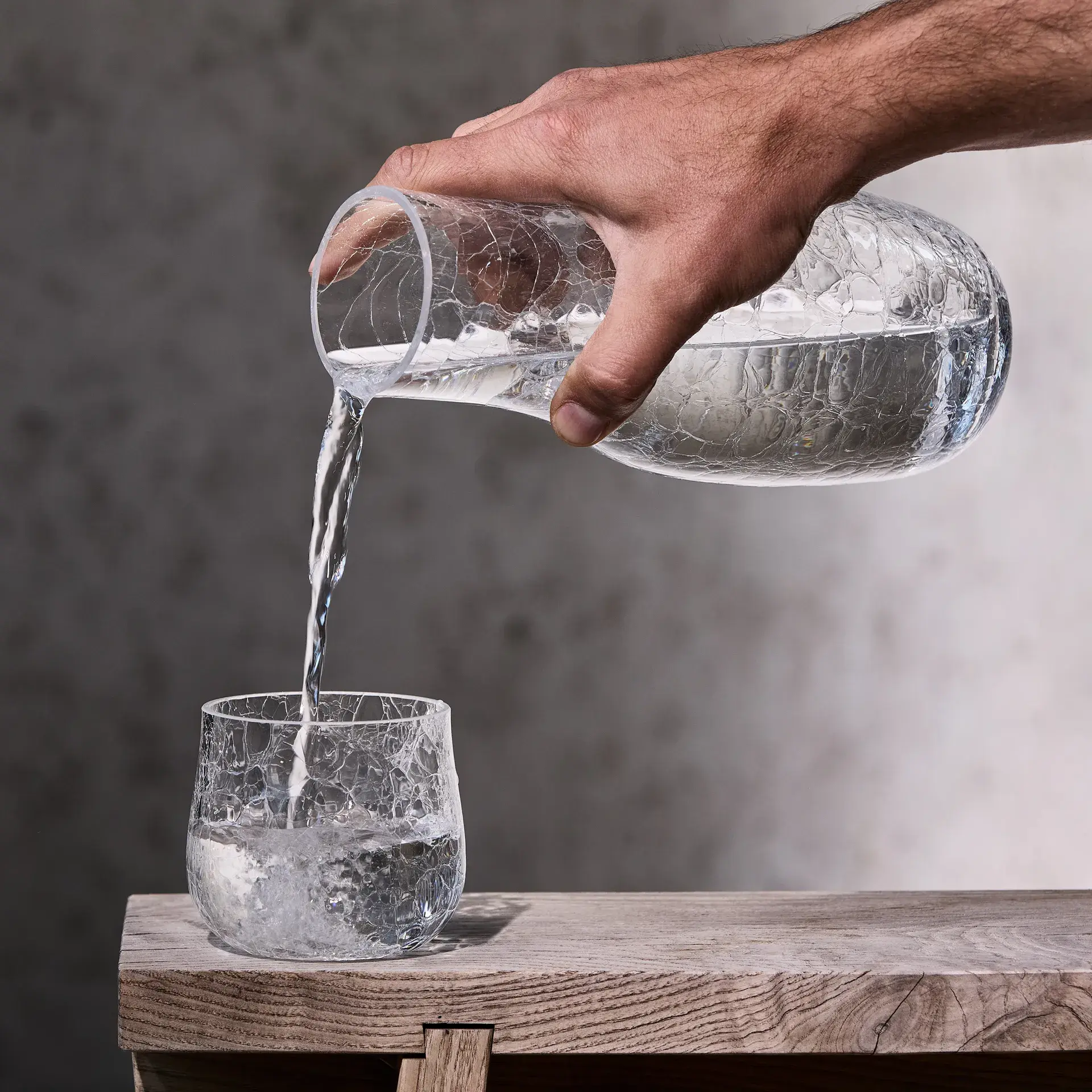 Sklenice na vodu Linden Water Cracked, 460 ml, 2 ks