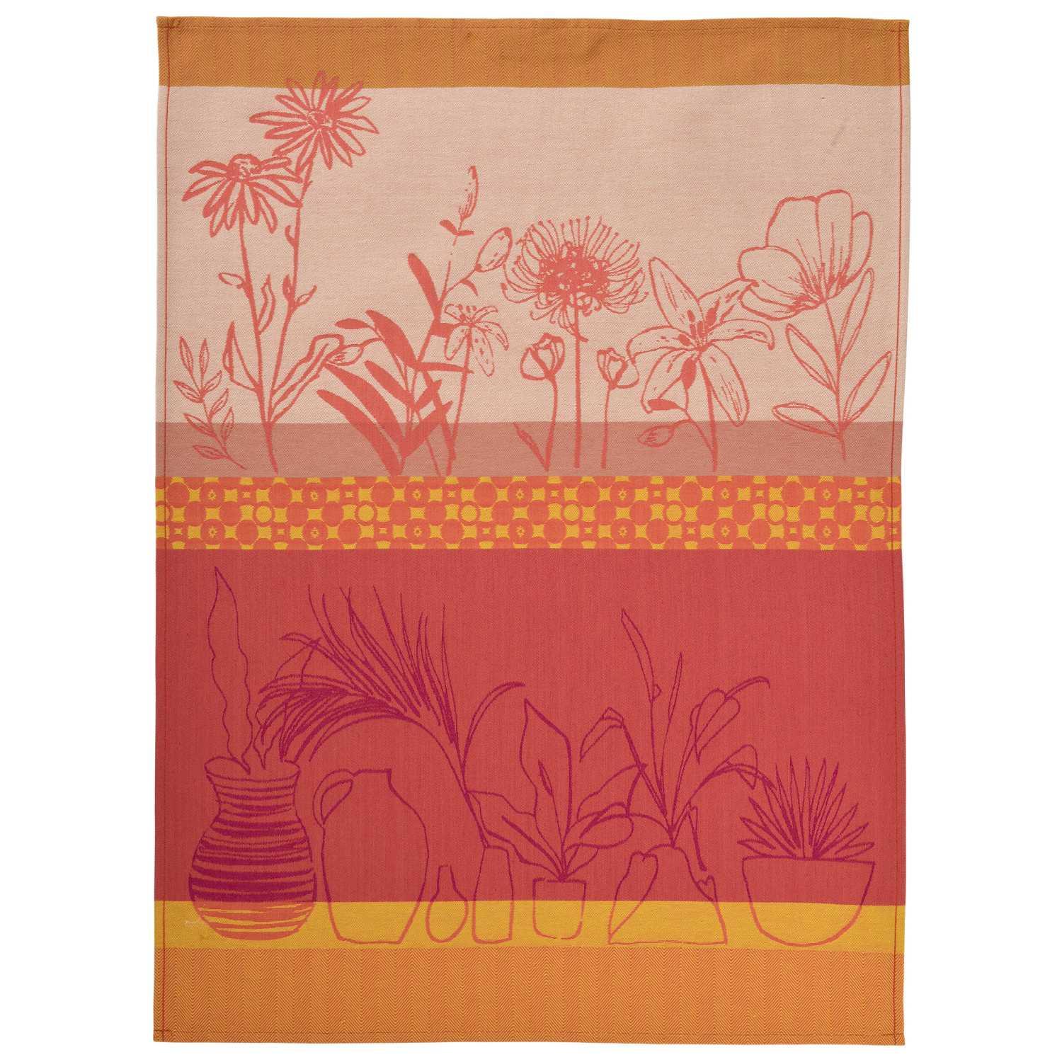 Žakárová utěrka Pottery, 50 x 70 cm, coral