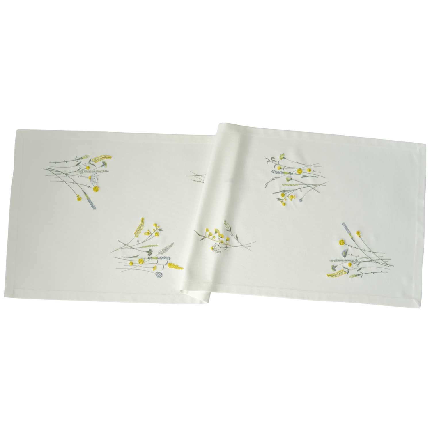 Běhoun na stůl Garnish, 50 x 150 cm, ecru