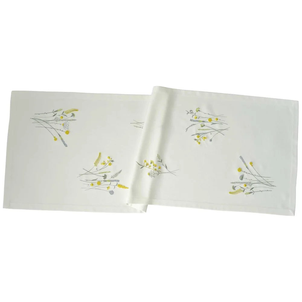 Běhoun na stůl Garnish, 50 x 150 cm, ecru