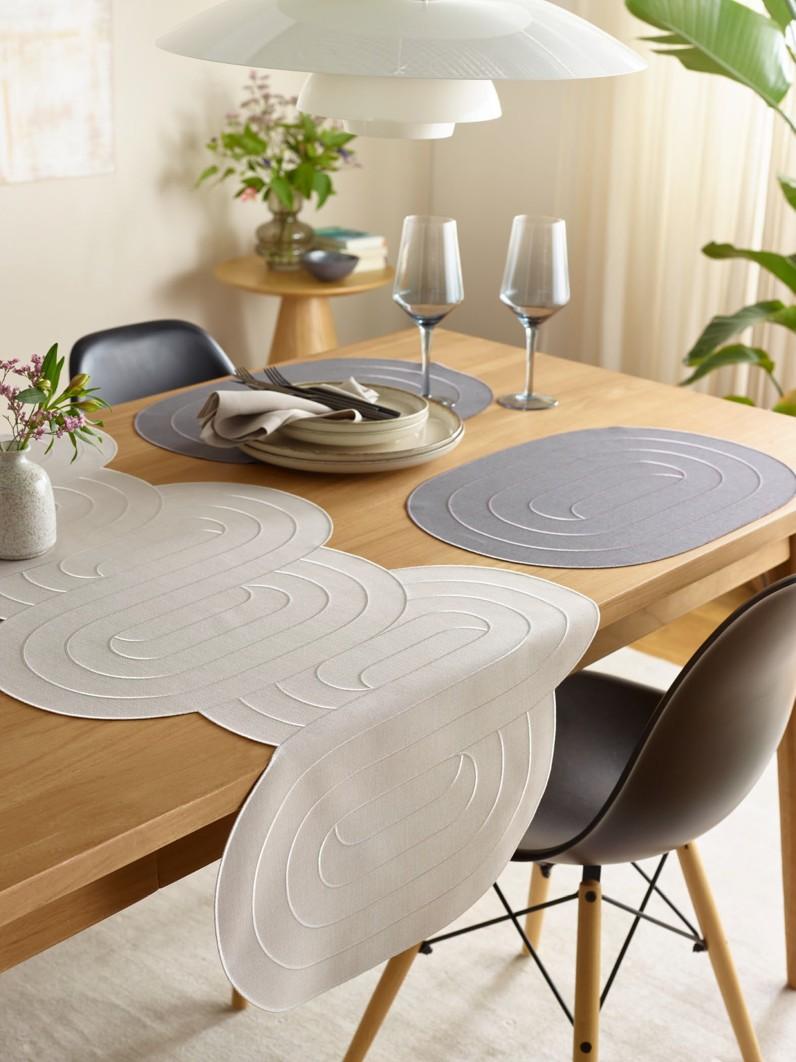 Oválný běhoun na stůl Elegance, 50 x 115, graphite