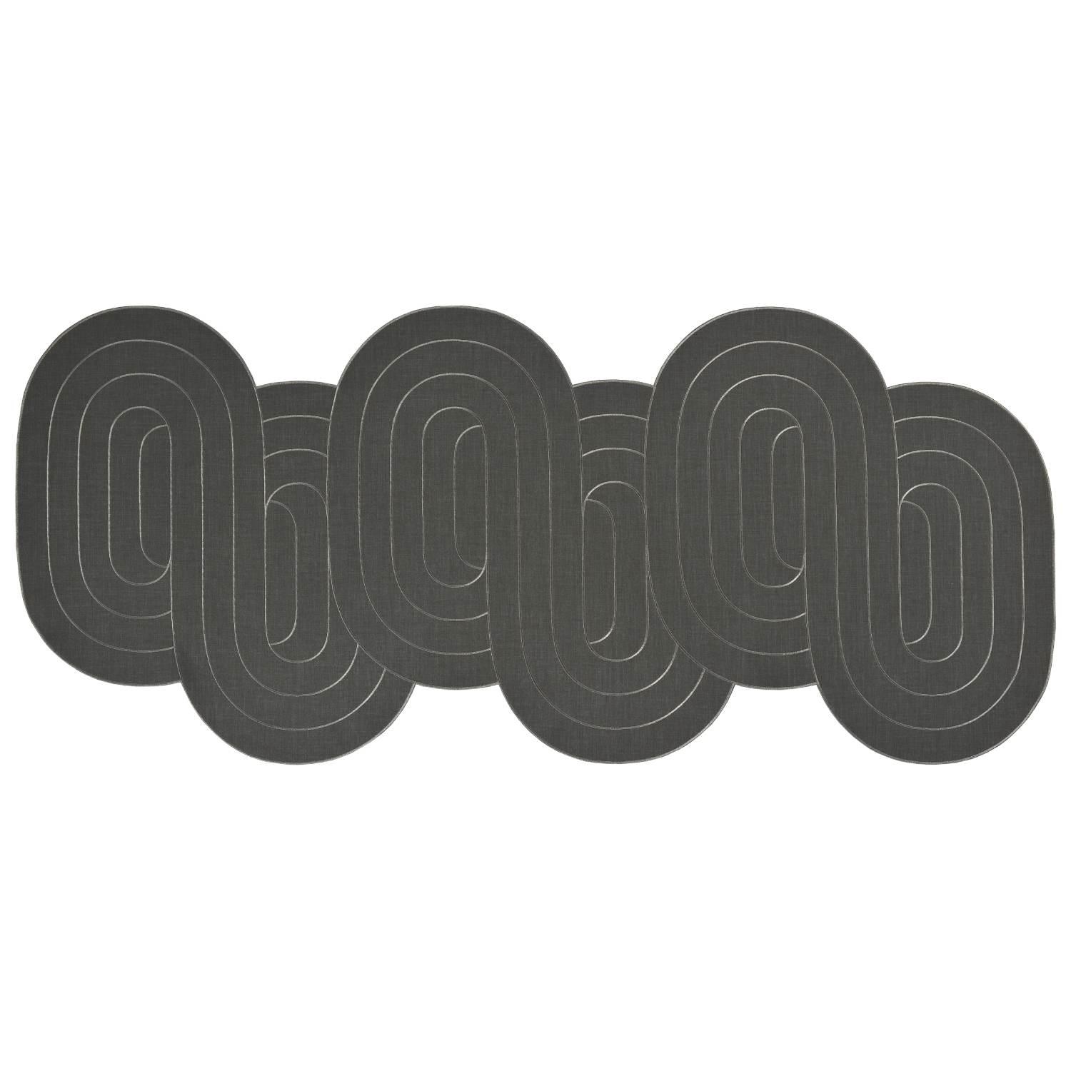 Oválný běhoun na stůl Elegance, 50 x 115, graphite