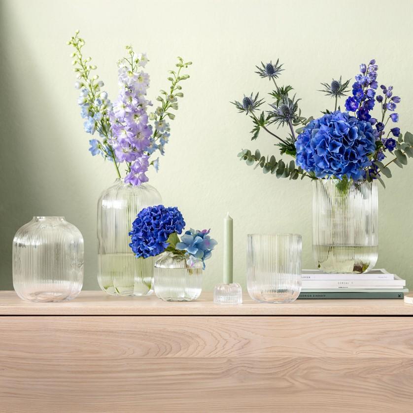 Skleněná váza Fleur, 22,5 cm