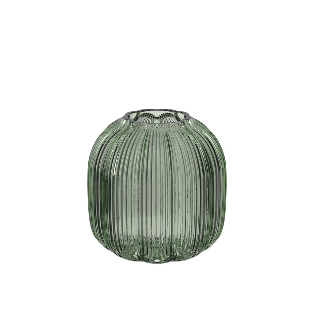 Skleněná váza Fleur, 11 cm, zelená