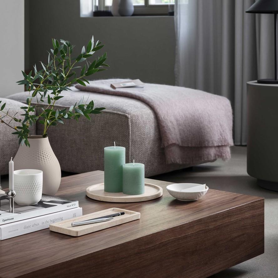 Servírovací podnos z přírodního kamene Manufacture Travertine, 25,5 x 10,5 cm