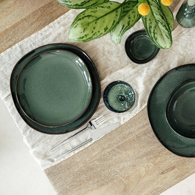 Kameninový dezertní talíř Lave vert, Ø 23,5 cm