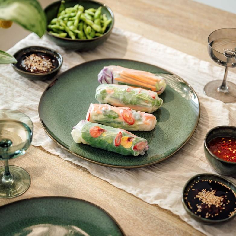 Kameninový servírovací talíř Lave vert, Ø 32 cm