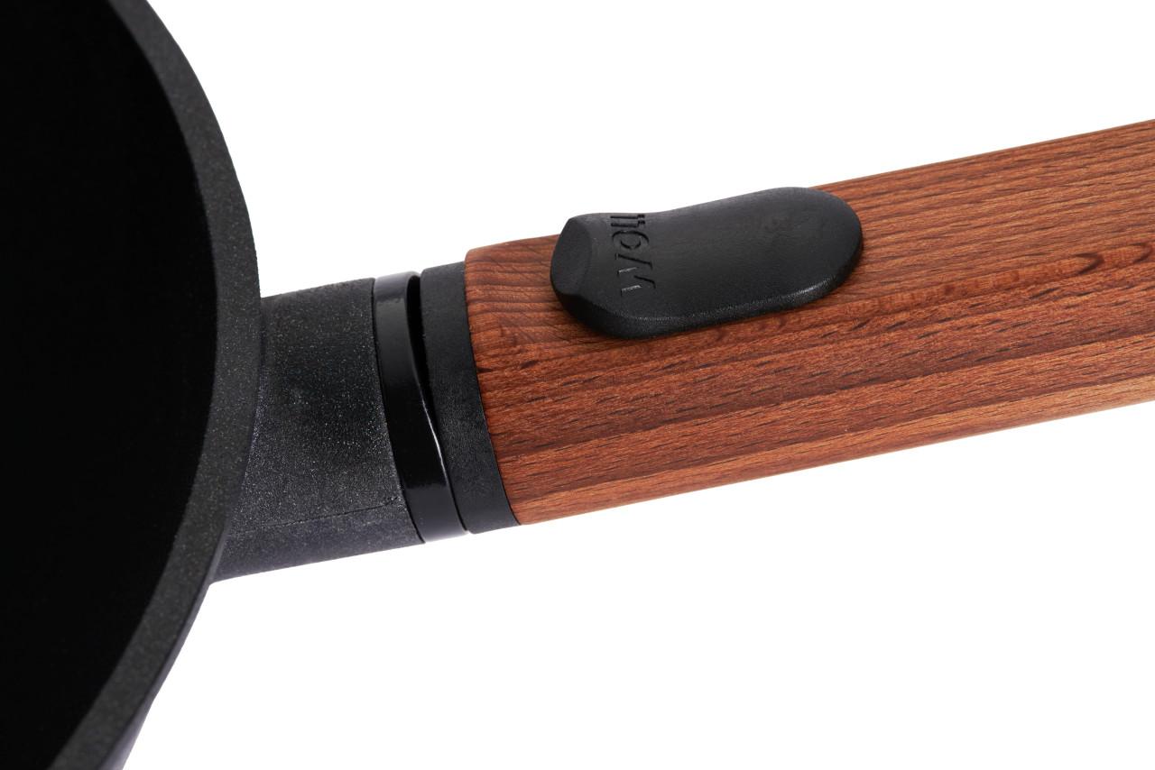 Nepřilnavá wok pánev Eco Logic QXR s dřevěnou odnímatelnou rukojetí, 30 cm