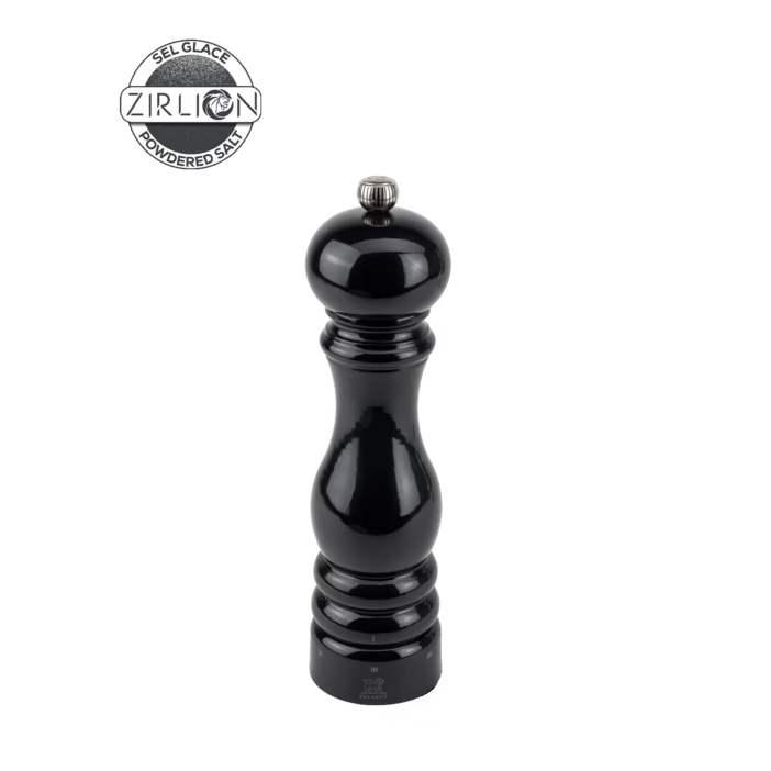 Dřevěný mlýnek Paris na sůl u’Select Zirlion, 22 cm, černý lak