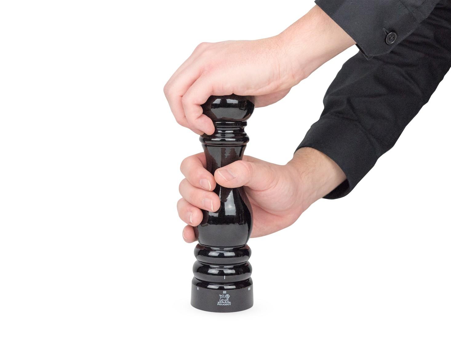 Dřevěný mlýnek Paris na sůl u’Select Zirlion, 22 cm, černý lak