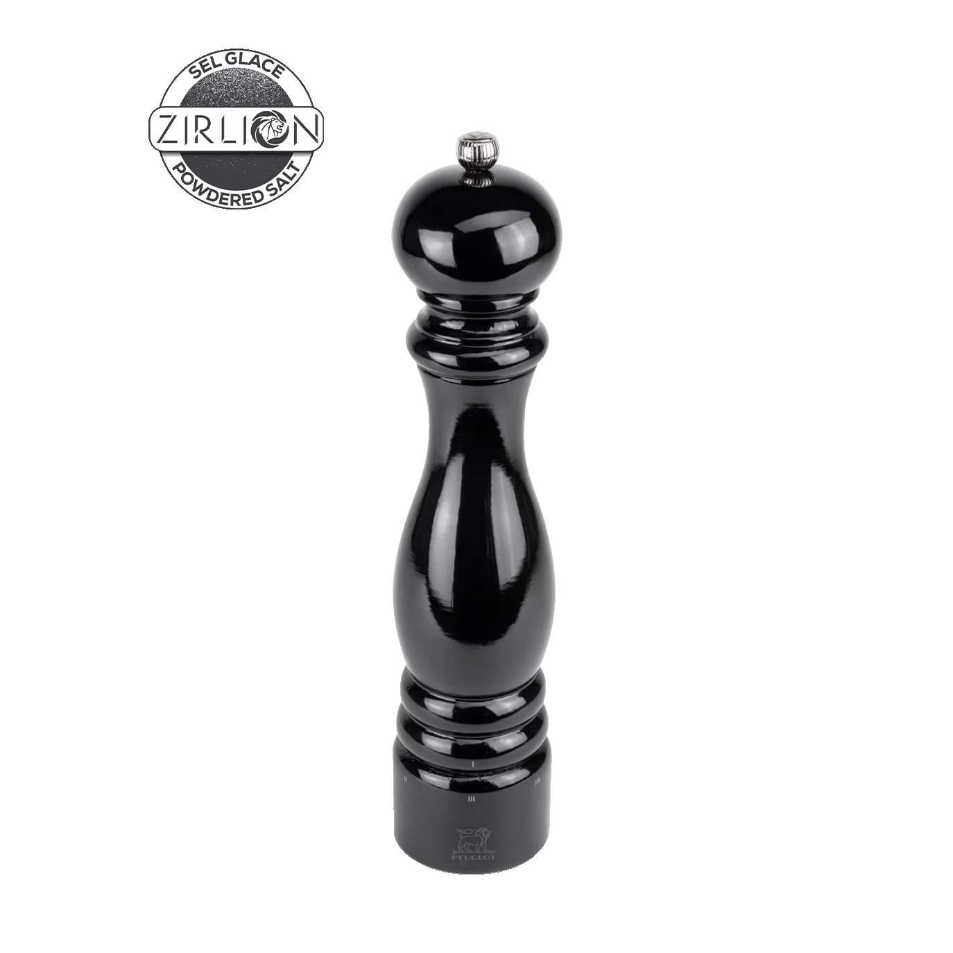 Dřevěný mlýnek Paris na sůl u’Select Zirlion, 30 cm, černý lak