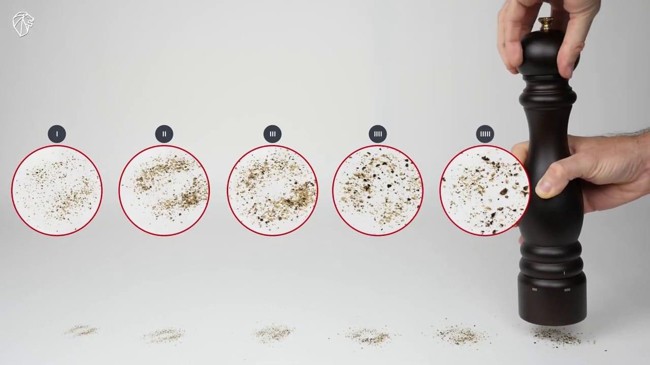 Dřevěný mlýnek Paris na sůl u’Select Zirlion, 12 cm, lak vášnivě červená