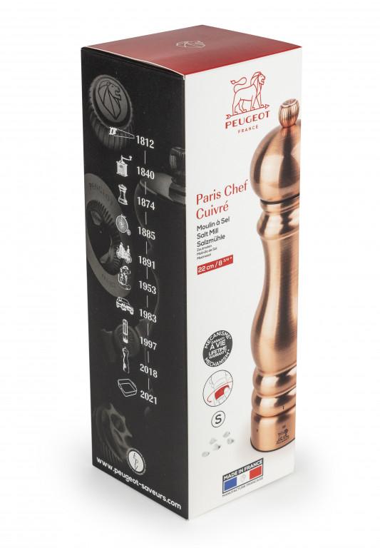 Nerezový mlýnek na sůl Paris Chef u’Select Zirlion, 22 cm, měděný