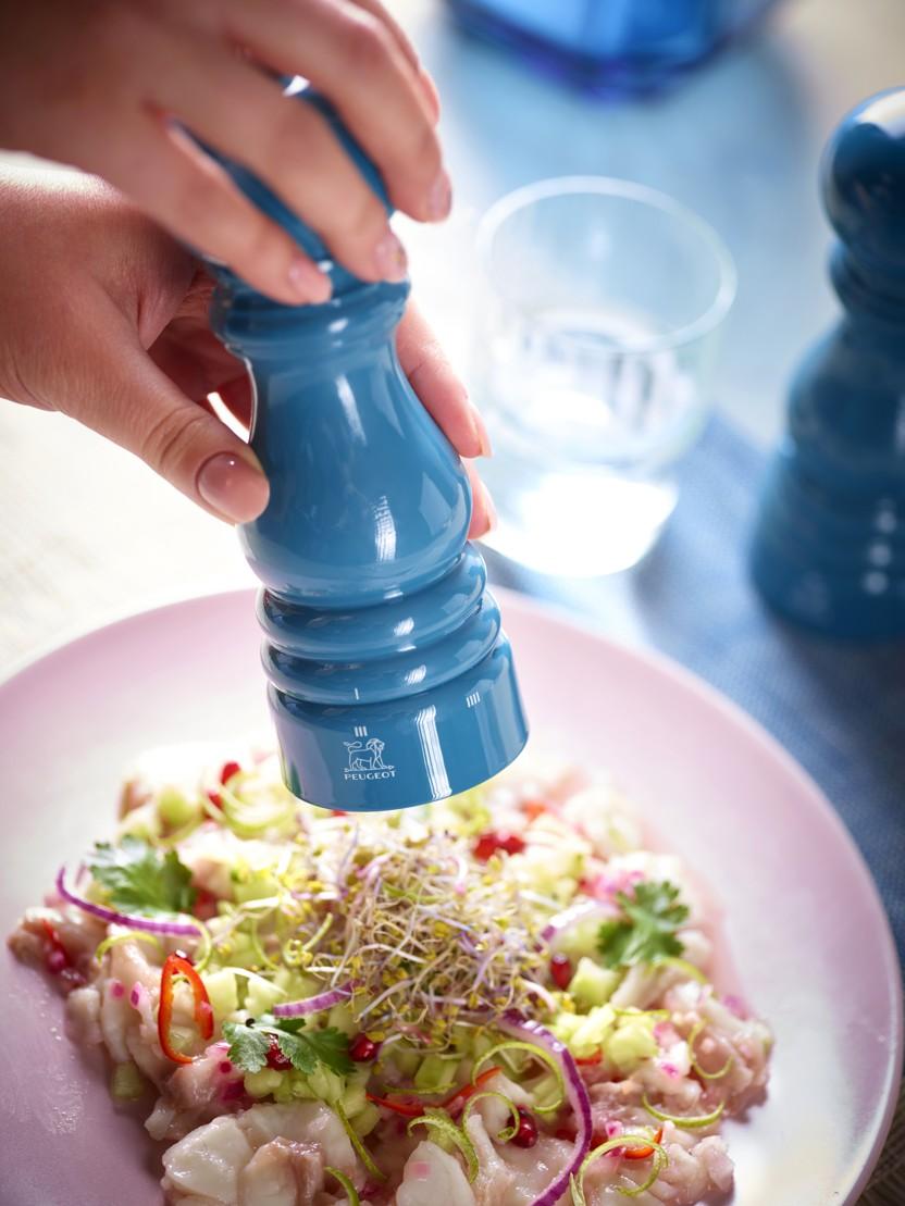 Dřevěný mlýnek ParisRama na sůl u’Select Zirlion, 18 cm, modrá